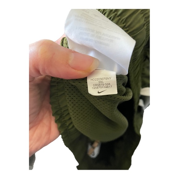 NIKE Standard Fit Mid Thigh Length Athletic Shorts Olive Green Size XXL - Picture 6 of 11